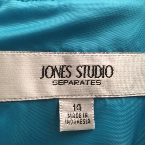 🍀 SOLD. Jones Studio Turquoise Sheath Dress, Size 14 - Picture 2 of 5